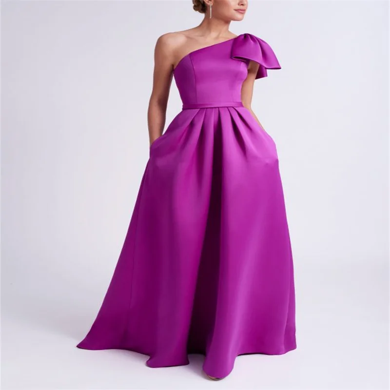 Top Trends: MULONG One Shoulder Fuchsia Mother Of The Bride Dresses For Weddings A Line Elegant Simple Guest Wedding Evening Party Dress Shoppable Styles