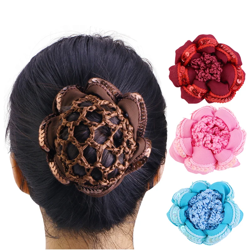 Top Trends: New Girls Sequined Crochet Hair Net Ballet Dance Skating Snoods Elastic Tie Bun Cover Hair Styling Tool For Women Girls Hairnets Shoppable Styles