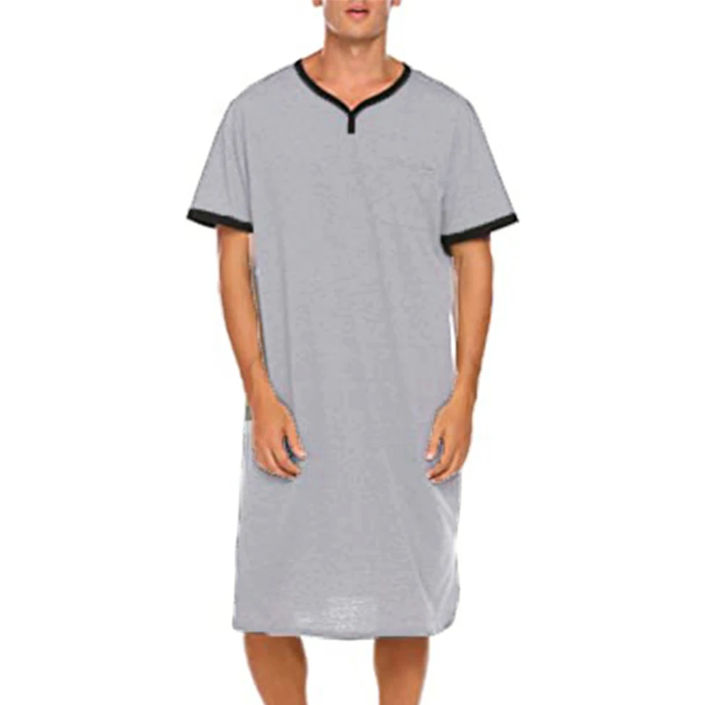 Top Trends: Mens Nightdress Short Sleeve Nightgown Sleepwear Nightshirts Robes Casual Loose Bathrobe Skin Friendly Pajamas Shirts A50 Shoppable Styles