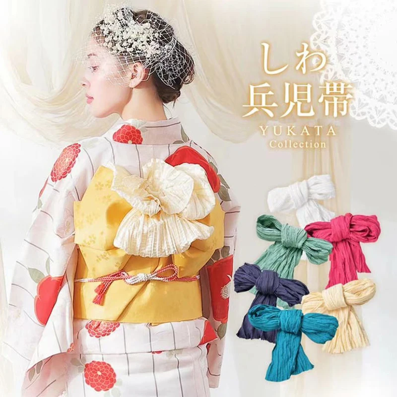 Top Trends: Japanese Kimono Obi Classic Geisha Kimono Waist Obi Traditional Pleated Waist Belt Retro Yukata Bathrobe Hanfu Dress Accessories Shoppable Styles