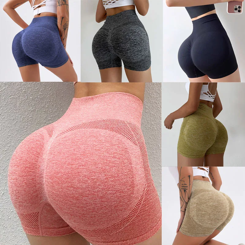 Top Trends: Peach Hip High Waist Stretch Yoga Shorts Waist And Hip Fitness Gym Shorts Quick Dry Fitness Running Sports Yoga Pants Shoppable Styles