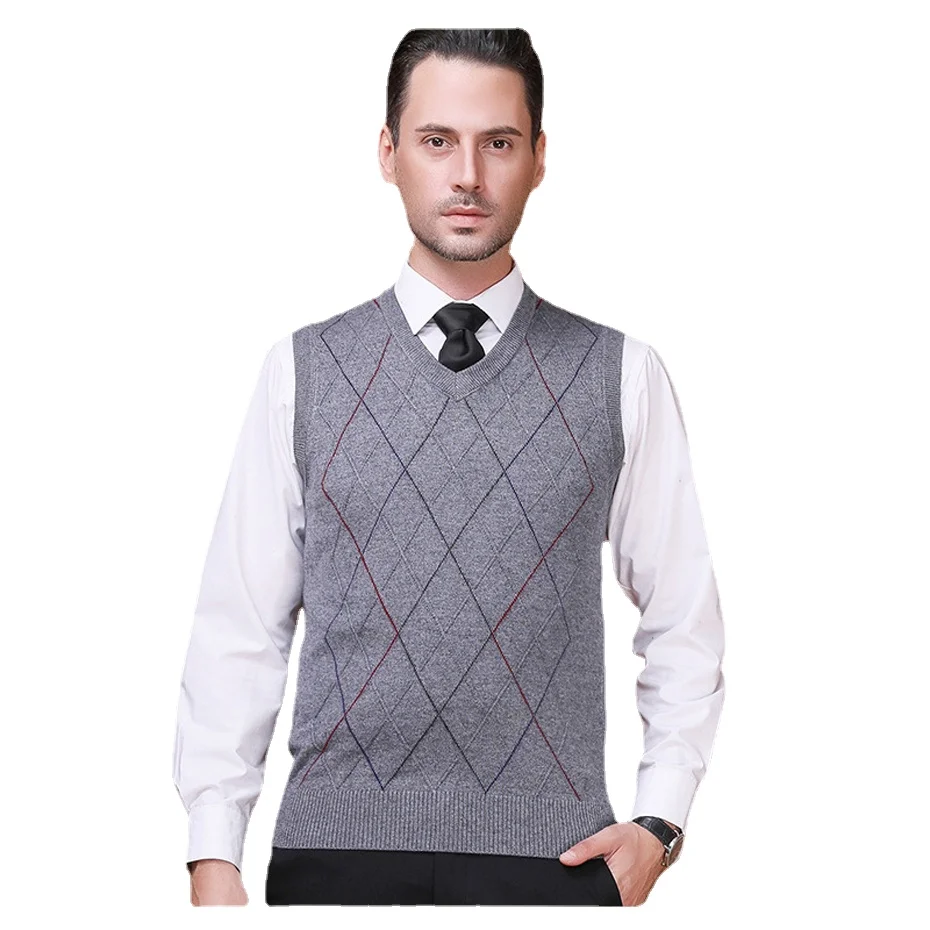 Top Trends: 2020 New Autumn Winter Men&#039;s Wool Sweater Pullover Sleeveless Basic Knit Vest Casual Fashion V Neck Striped Plus Size 3XL Shoppable Styles