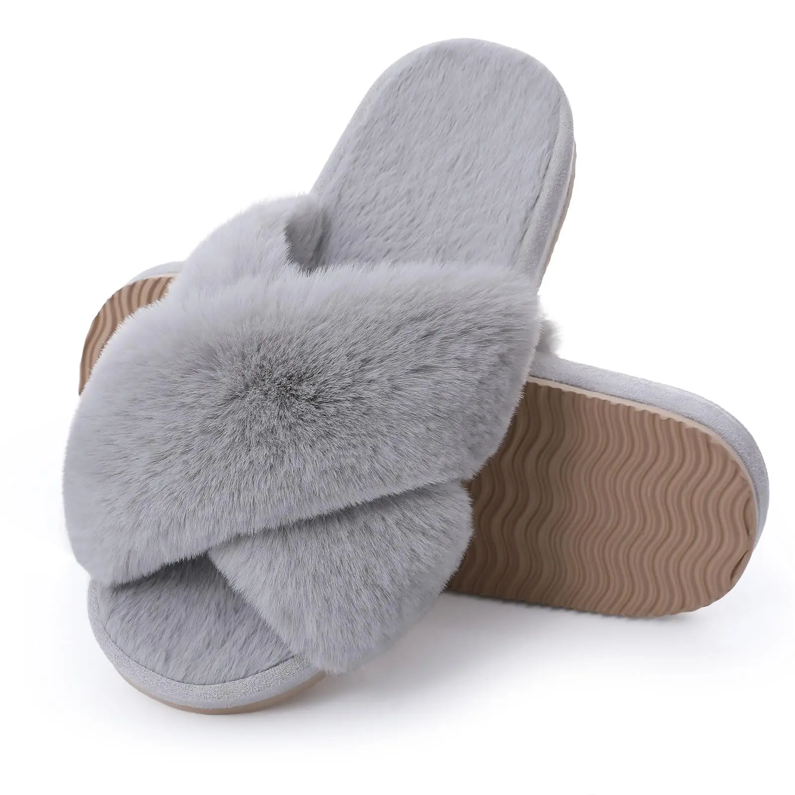 Top Trends: Litfun Fashion Fur Slippers For Women Winter Soft Bottom Cozy Fur Flip Flops Female Indoor Home Fluffy Short Plush Fuzzy Slides Shoppable Styles