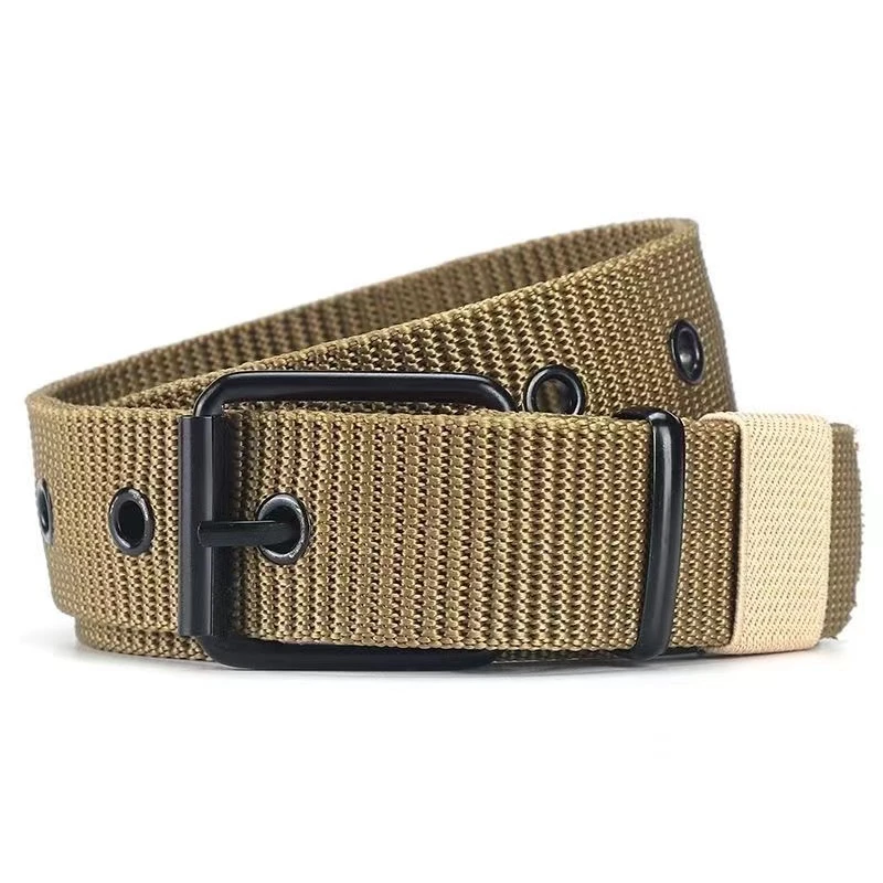 Top Trends: 3.5CM Wide Perforated Canvas Belt For Men And Women, Needle Buckle Belt, Woven Belt, Korean Version Jeans Belt, Extended Shoppable Styles