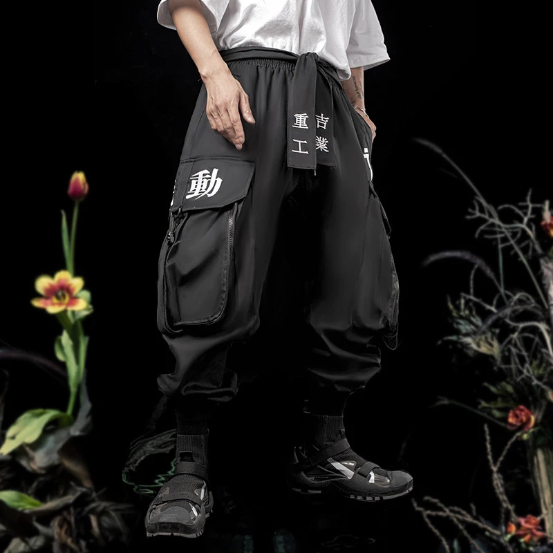 Top Trends: 11 BYBB'S DARK Techwear Cargo Pants Men Hip Hop Big Pockets Joggers Trousers Elastic Waist Ribbon Harajuku Streetwear Pant Male Shoppable Styles - Image 3