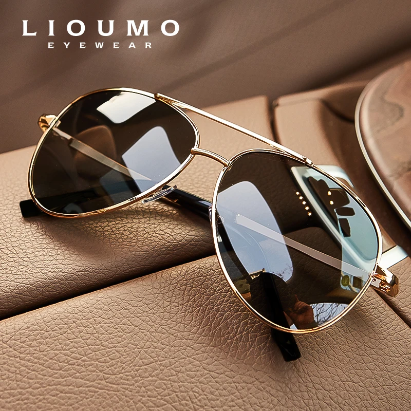 Top Trends: LIOUMO Top Quality Aviation Sunglasses Men Polarized Driving Glasses Women Fashion Pilot Goggles Anti-Glare Lentes De Sol Hombre Shoppable Styles