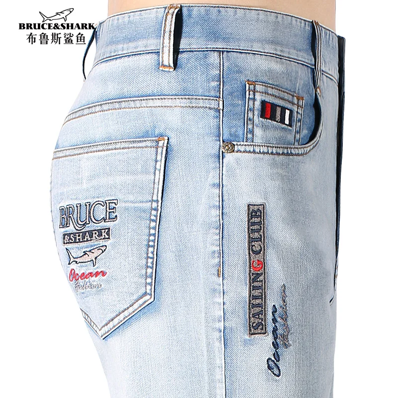 Top Trends: 2023 Bruce&Shark New Summer Men's Jeans Stretching Cotton Straight Casual Fashion Denim Jeans Men's Pants Big Size 8517 Shoppable Styles