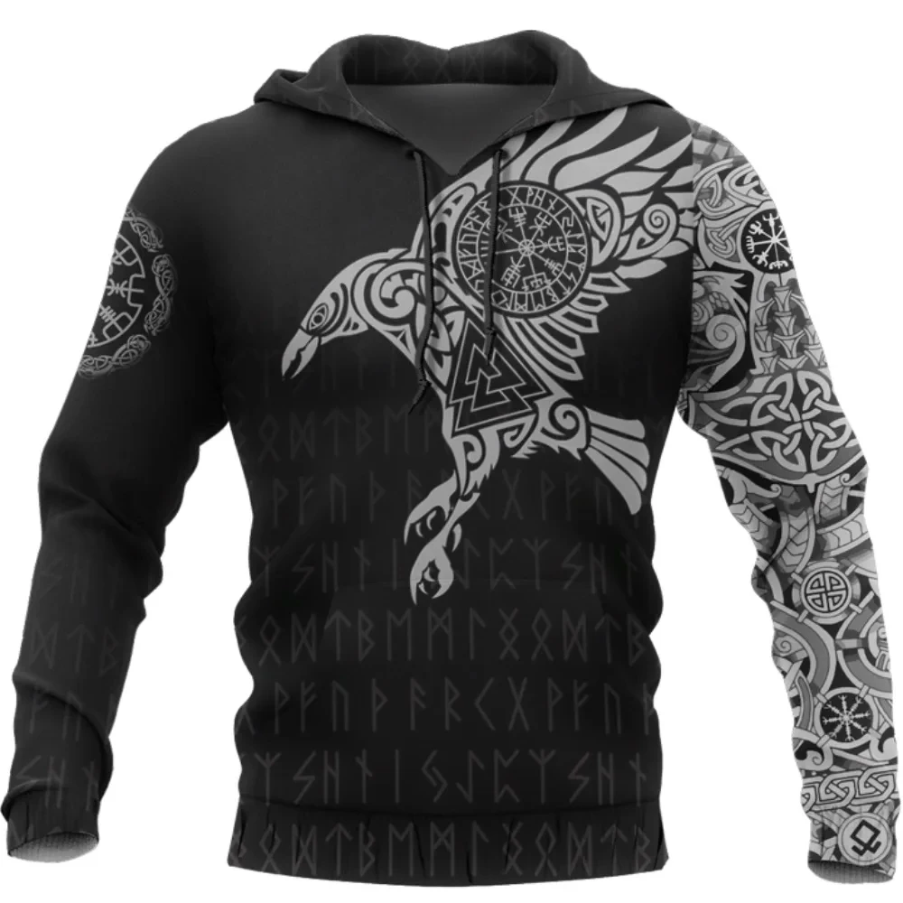 Top Trends: New Y2k Hoodies Vintage Eagle Wolf Pattern 3D Men&#039;s Clothing For Sweatshirts Essentials Streetwear Pullover Men&#039;s Sweater Jacket Shoppable Styles