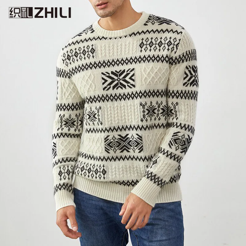 Top Trends: Men's Knitted Argyle Pullover Crewneck Sweater Vintage Thermal Vintage Retro Winter Clothing Shoppable Styles