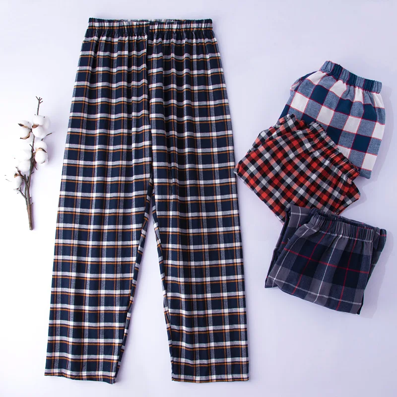 Top Trends: Autumn Cotton Pajama Pants For Men Home Wear Loose Pajama Pants Red Black Men Plaid Winter Sleepwear Pijamas Bottoms Wholesale Shoppable Styles