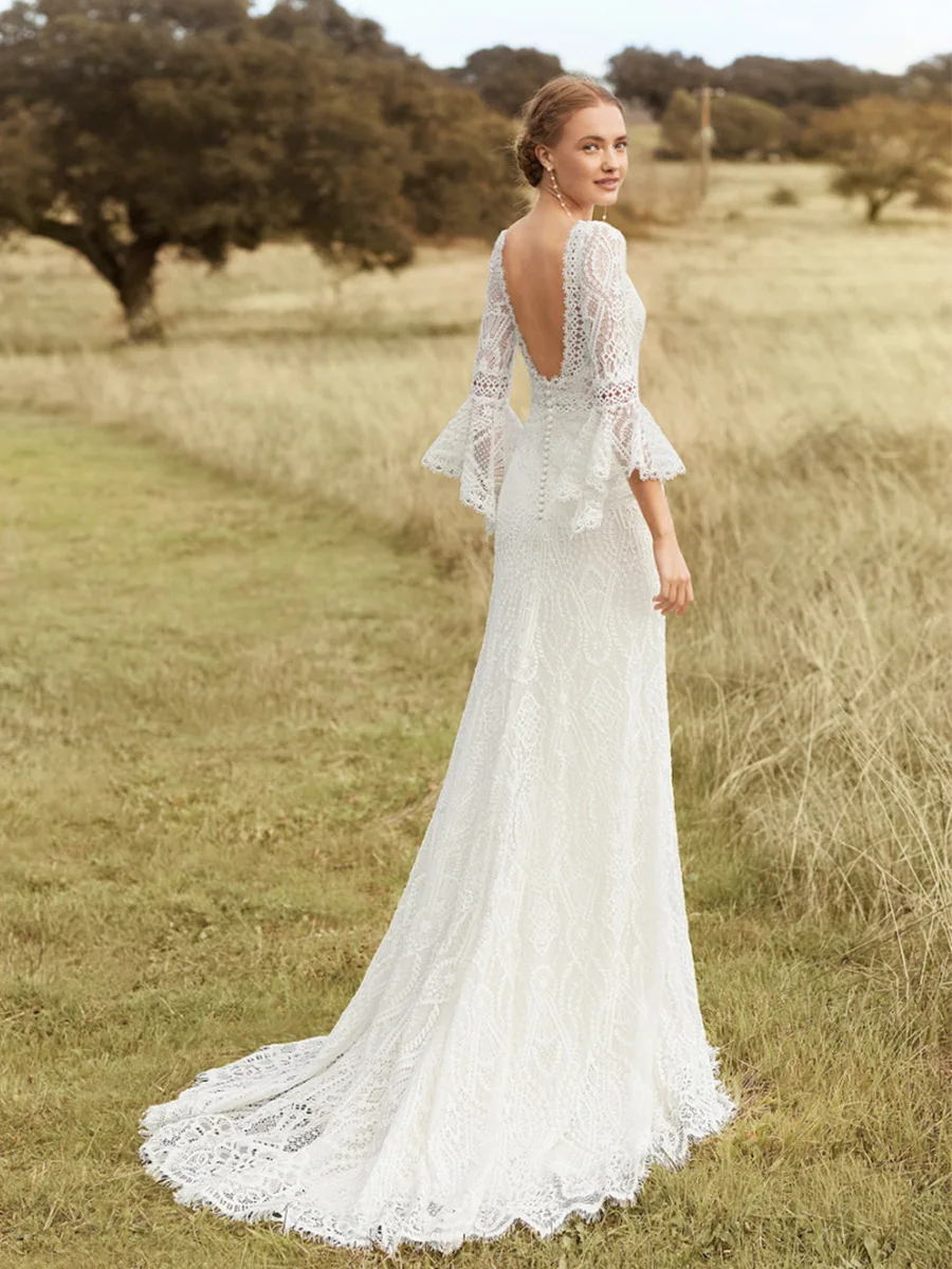 Top Trends: Boho A-line O-Neck Backless Wedding Dresses Sleeveless Robe De Mariée Bridal Gowns Vestidos De Novia 2023 Customize Real Photo Shoppable Styles - Image 2