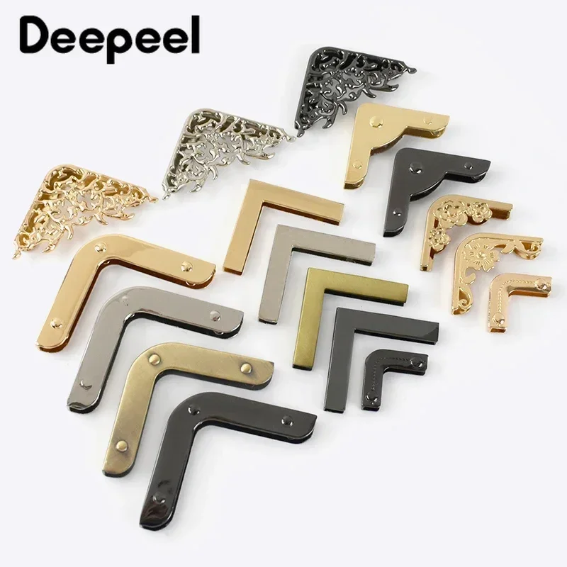 Top Trends: 10 / 20pcs Metal Bag Corner Handbags Strap Cover Clasp Protector Corners Decor End Clips DIY Edge Banding Hardware Accessories Shoppable Styles - Image 2