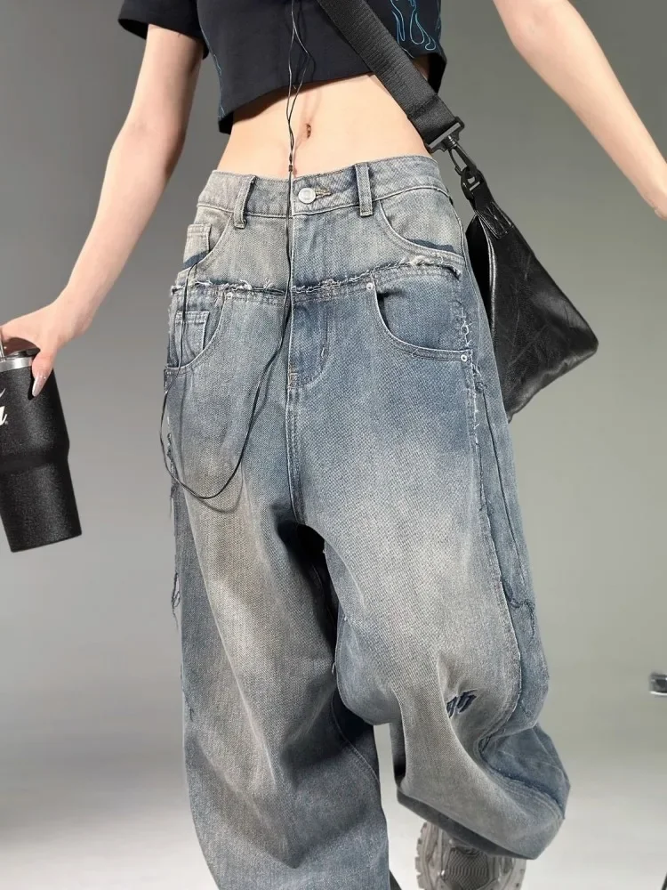 Top Trends: Vintage Y2K Baggy Jeans Women Grunge Korean Style 90s Streetwear Oversize Denim Cargo Pants Hippie Harajuku Trousers 2024 Shoppable Styles - Image 5