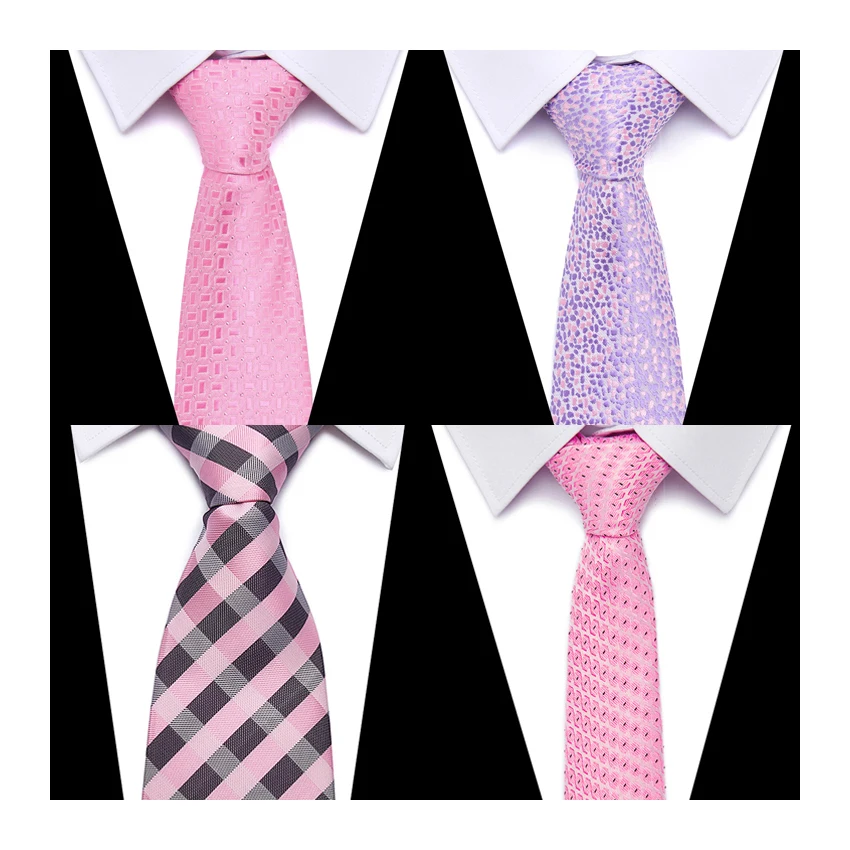 Top Trends: Wholesale 2022 New Design Silk 7.5 Cm Jacquard Tie Men Necktie Pink Gravatas Suit Accessories Fit Formal Party Slim Cravat Shoppable Styles