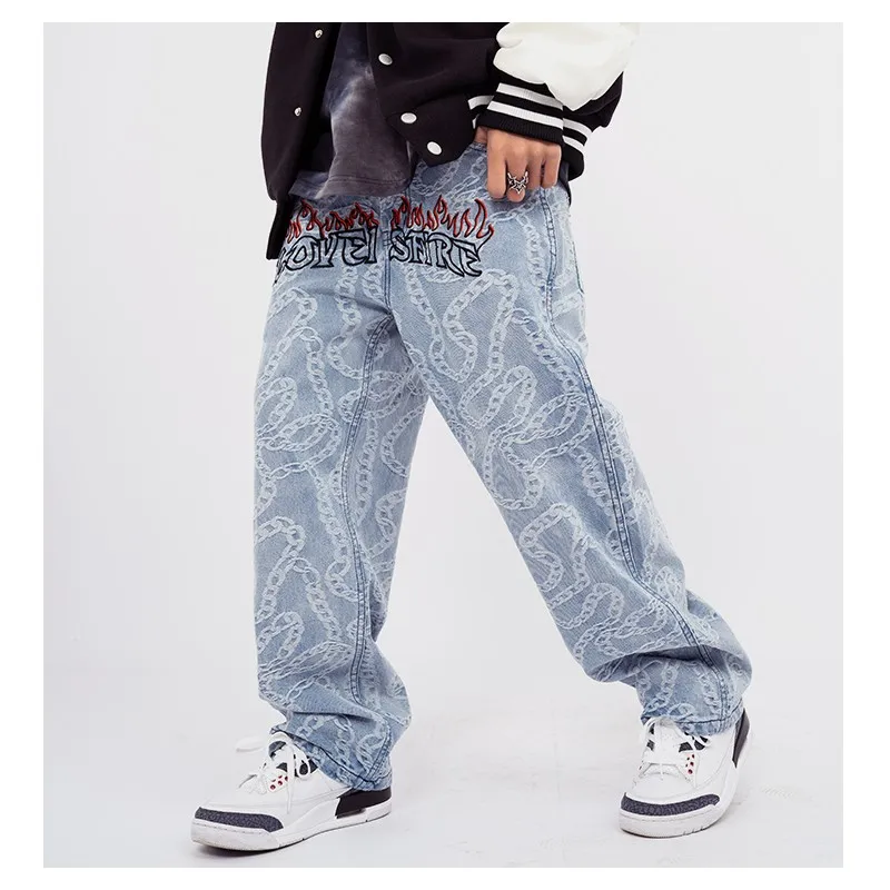 Top Trends: Baggy Pants Hip Hop Jeans Men 2022 Trends Clothes Letter Denim Printed Man Casual Trousers Streetwear Y2k Men's Trendyol Women's Shoppable Styles - Image 2