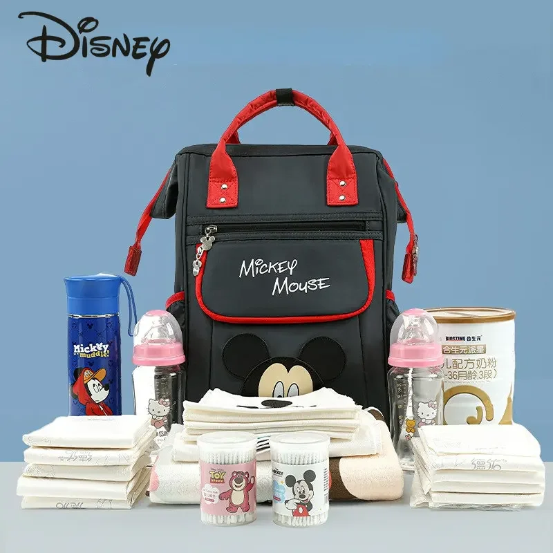 Top Trends: Disney Fashion Mommy Bag Cartoon Large Capacity Baby Products Storage Bag High Quality Multifunctional Outgoing Parent Child Bag Shoppable Styles - Image 4