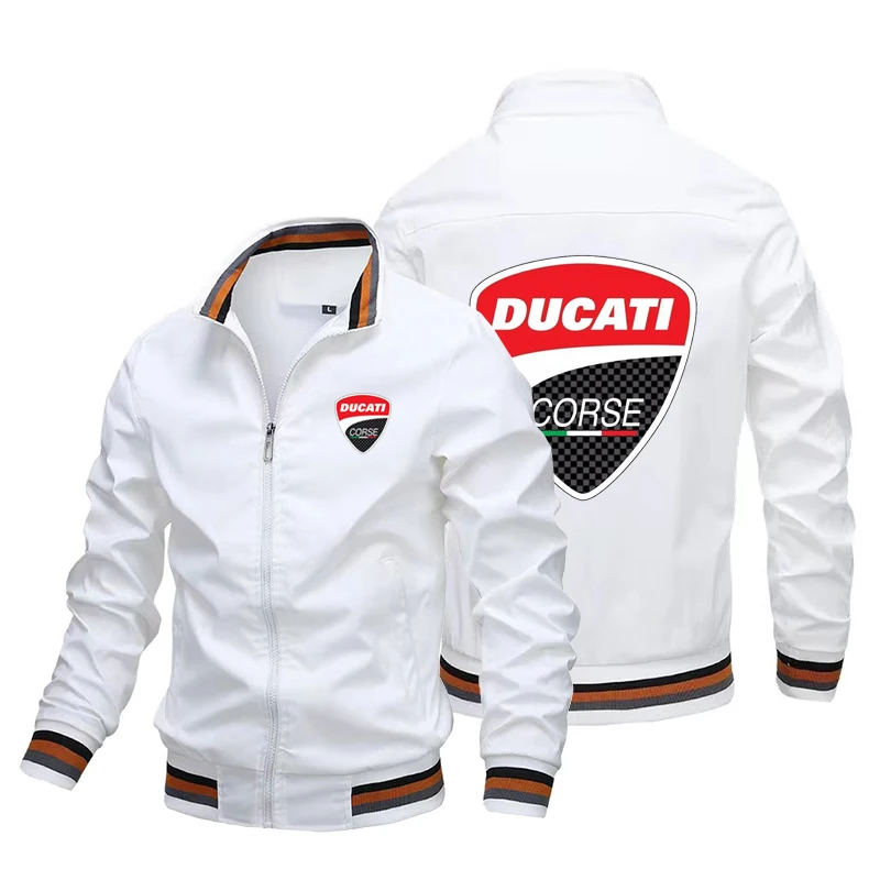 Top Trends: 2023 New Spring And Autumn Men&#039;s Ducati LOGO Printed Custom Jacket Fashion Motorcycle Locomotive Bomber Bomber Bomber Jacket Men Shoppable Styles