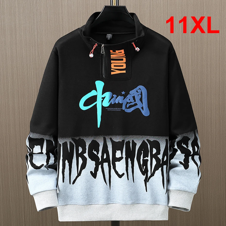 Top Trends: Plus Size 10XL 11XL Hoodies Men Casual Fashion Gradient Hoodies Male Spring Autumn Hooded Sweatshirt Big Size 11XL Shoppable Styles