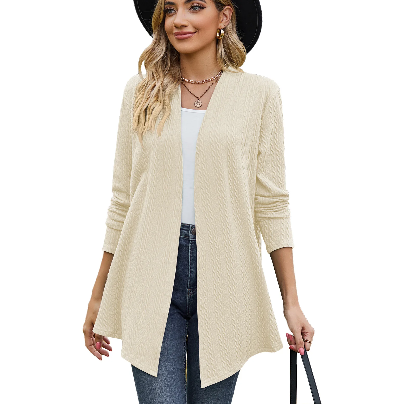 Top Trends: Women Long Sleeve Cardigan Blouse Tops For Autumn Solid Shoppable Styles