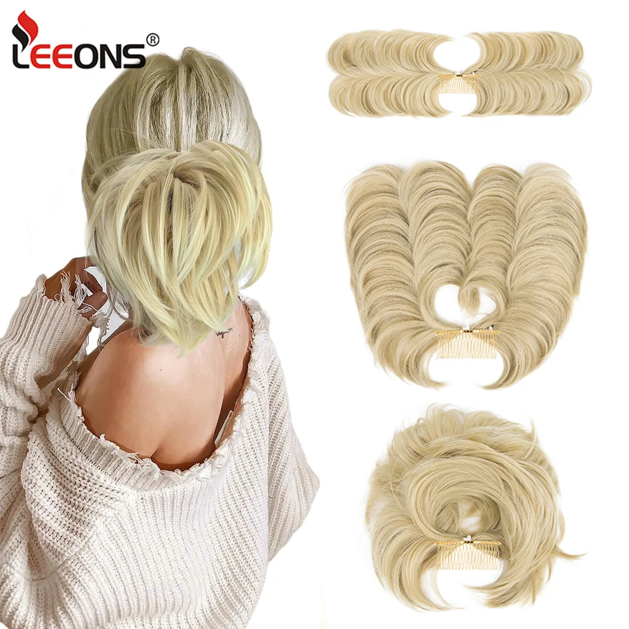 Top Trends: Leeons Messy Hair Bun Hair Piece Side Comb Clip In Hair Bun Tousled Updo Hairpiece For Womens Hair Pieces Messy Bun With Clip Shoppable Styles