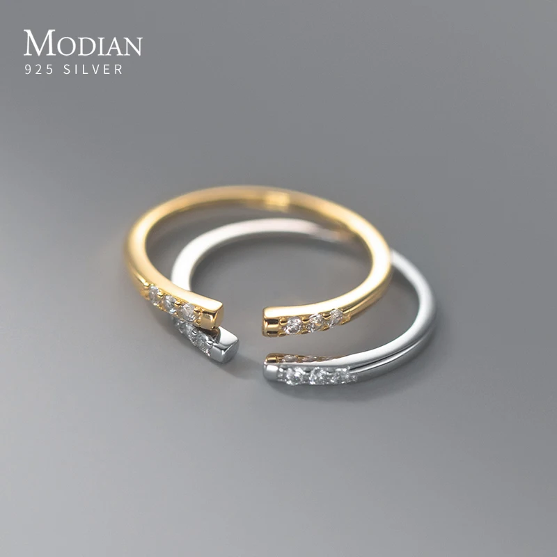 Top Trends: Modian Simple Charm Gold Color Ring 925 Sterling Silver Adjustable Equisite Party Female Rings Stackable Jewelry For Women Gifts Shoppable Styles