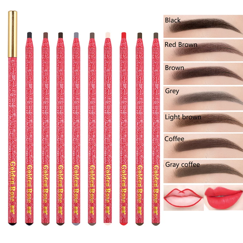 Top Trends: Long Lasting Waterproof Eyebrow Pencils Peel Off Red Lip Pencil Set For Microblading Permanent Makeup Pen Eye Liner Gel Pen Shoppable Styles