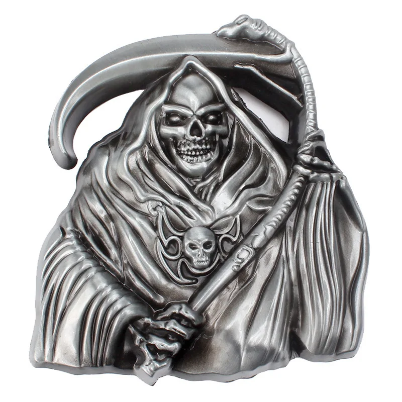 Top Trends: Grim Reaper Belt Buckle Belt DIY Accessories Western Cowboy Style Smooth Belt Buckle Punk Rock Style K37 Shoppable Styles