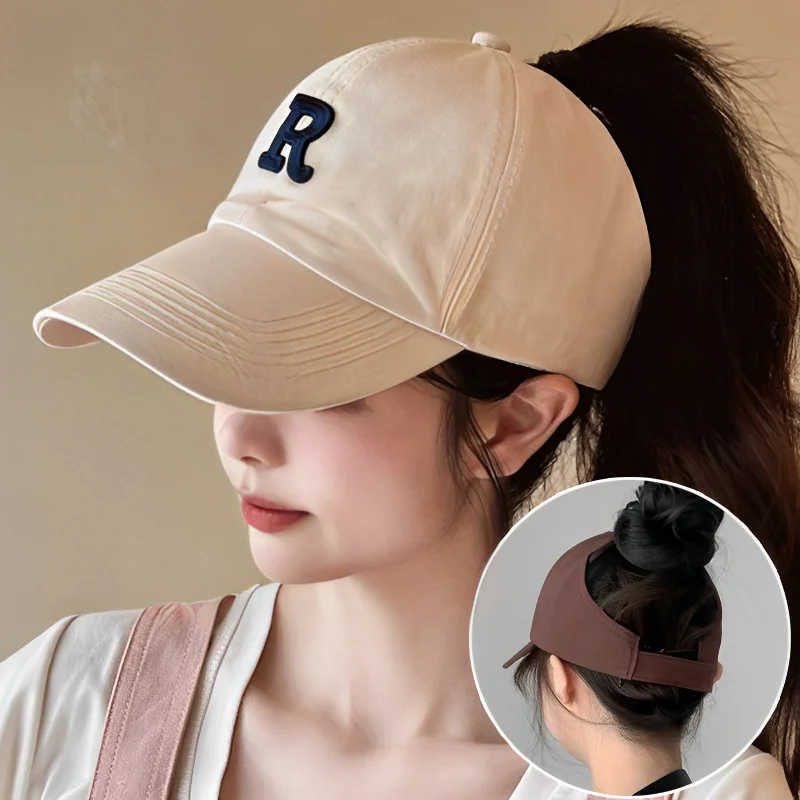 Top Trends: Summer Women&#039;s Sun Visor Hats Empty Tail Baseball Cap Golf Sports Casual Ponytail Cap Curly Hair Backless Ponytail Hat For Women Shoppable Styles