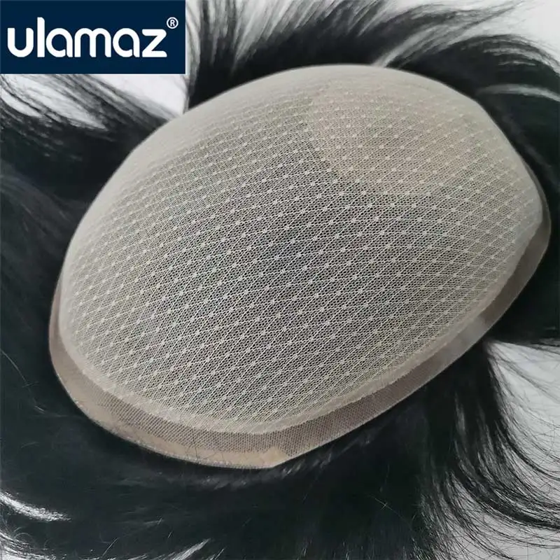 Top Trends: Lace &amp; Pu Toupee Men Human Hair French Lace Male Hair Prosthesis Affordable Mens Hair Replacement Systems Unit Hair For Asian Shoppable Styles