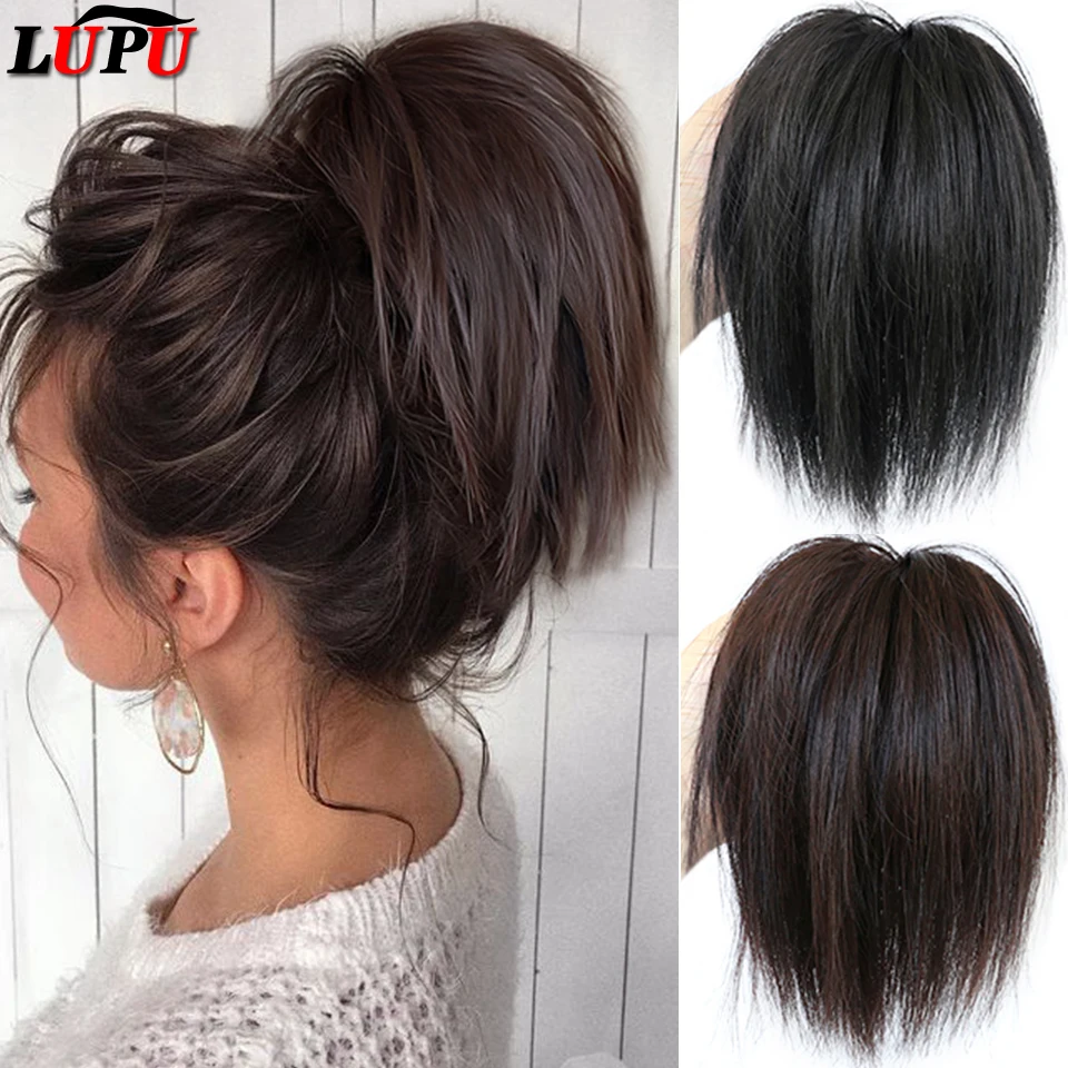 Top Trends: LUPU Synthetic Hair Bun Extensions Messy Straight Hair Band Elastic Chignon Scrunchy Wrap Updo False Hair Pieces For Women Hair Shoppable Styles