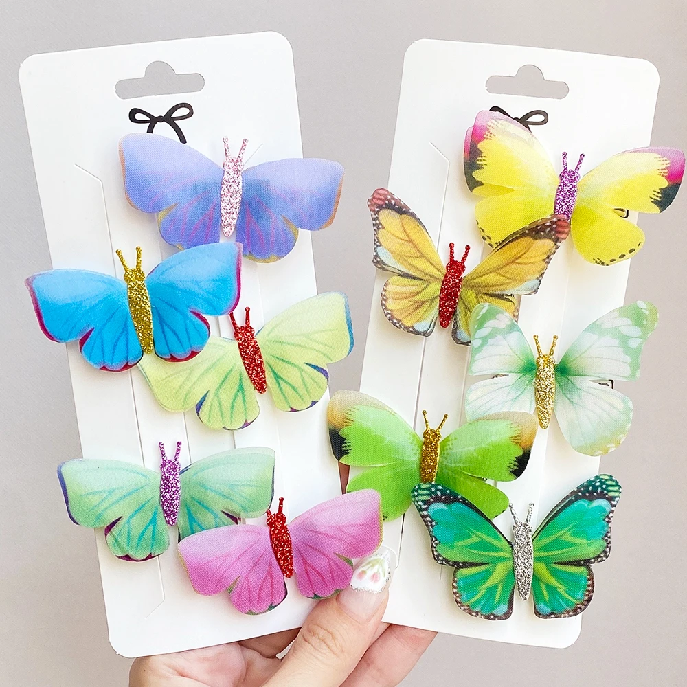 Top Trends: 5Pcs / Set Colorful Butterfly Hairpins Girl Hair Clips Barrettes Women Sweet Hair Ornament Headwear Fashion Hair Accessories Shoppable Styles