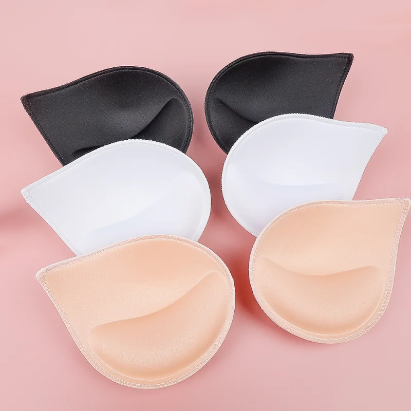 Top Trends: 1pair Thick Sponge Bra Pads For Women Swimsuit Breast Push Up Breast Enhancer Removeable Bra Pads Inserts Cups Bra Accessories Shoppable Styles