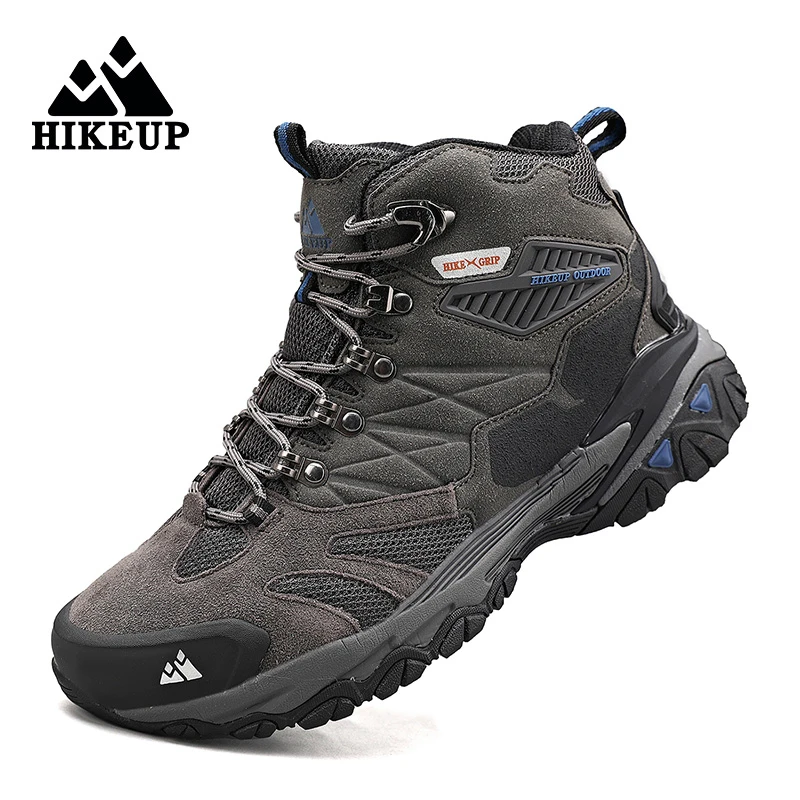 Top Trends: HIKEUP Boot Men Outdoor Hiking Boots Suede High Top Trekking Men Shoes Rainproof Tactical Combat Military Boots Shoppable Styles