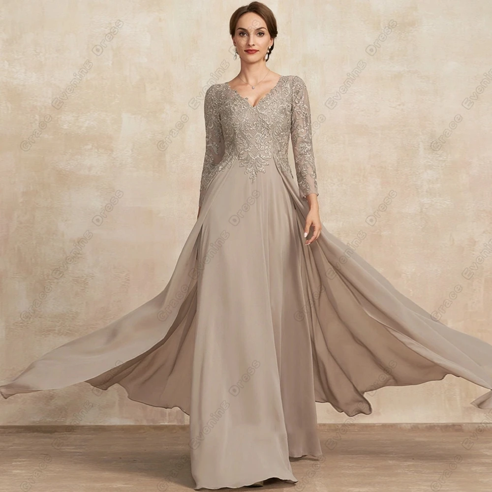 Top Trends: Champagne Strapless Mother Of Bride Dresses For Women Full Sleeve Chiffon Wedding Party Dresses With Lace Robe De Soirée 2023 Shoppable Styles