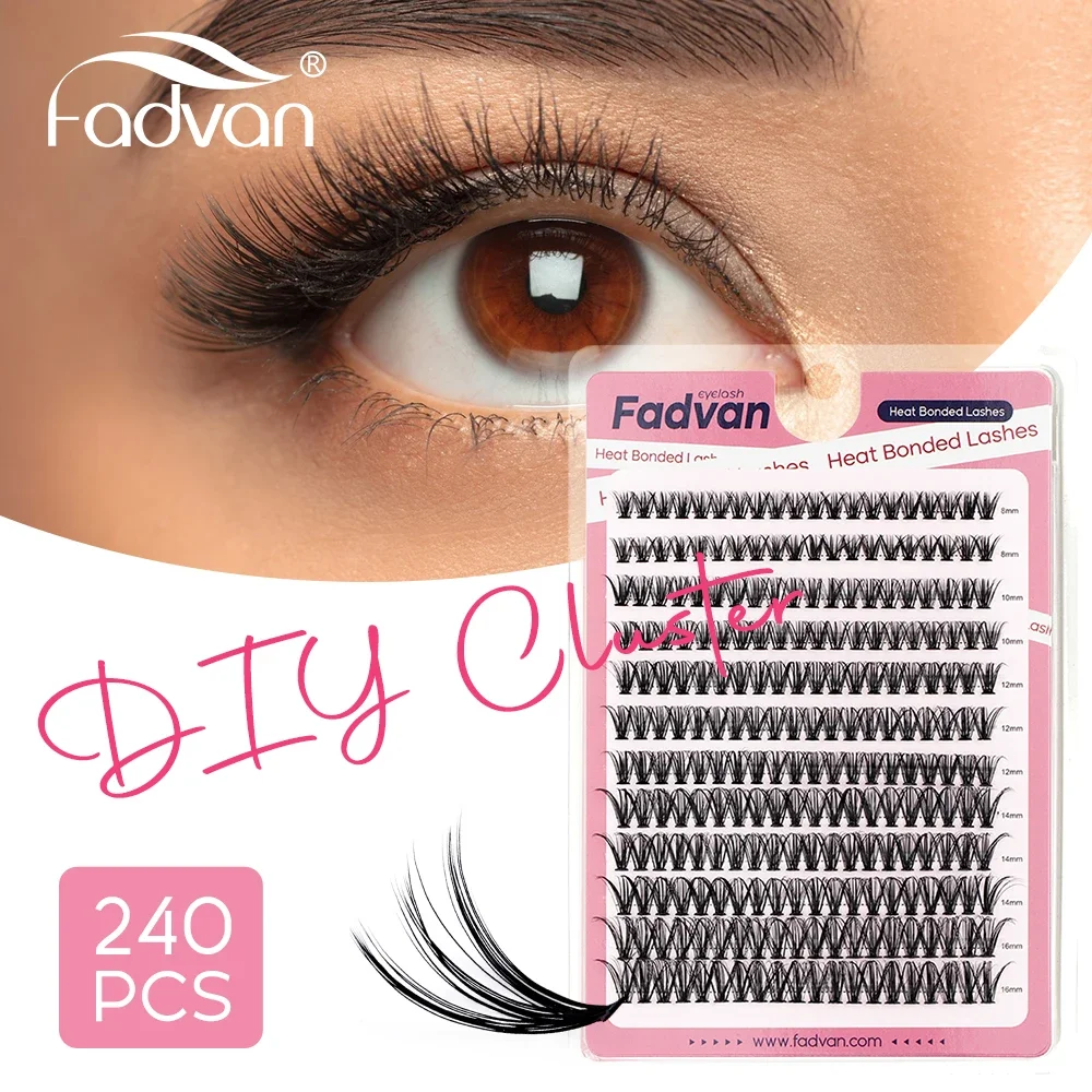 Top Trends: Fadvan DIY Eyelashes Clusters 10D / 20D / 30D / 40D Premade Fan Lash Extension Individual Heat Bonded Cluster Lashes Natural Soft Shoppable Styles