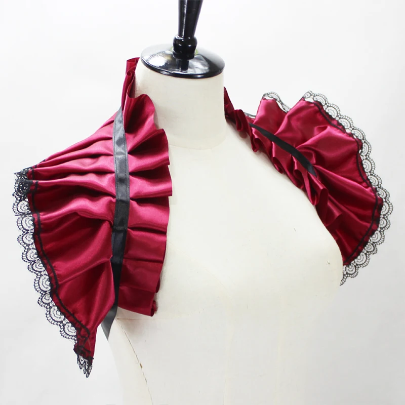 Top Trends: Renaissance Satin Neck Ruff Ruffled Collar Gothic Fake Collar Pleated Sleeve Shawl Stage Costumes Cosplay Victorian Neck Ruff Shoppable Styles - Image 6