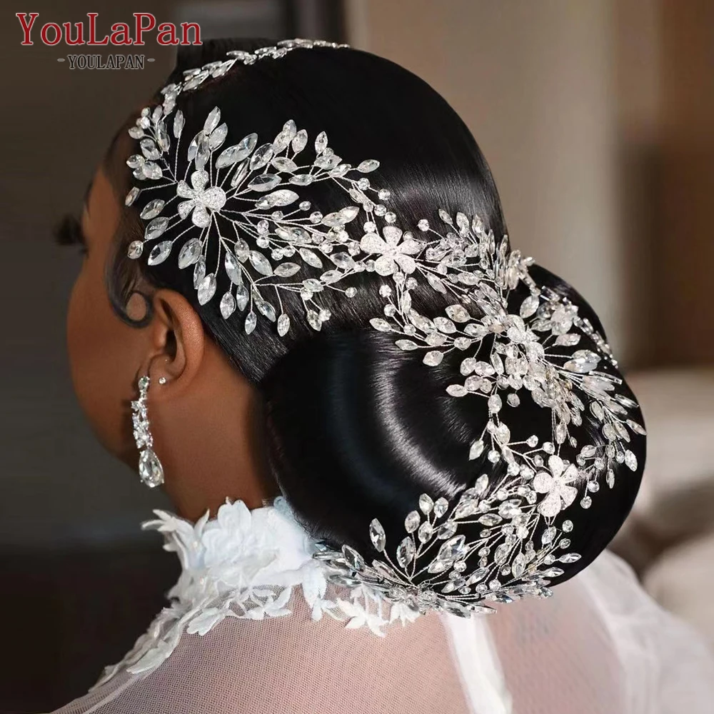 Top Trends: YouLaPan HP390 Luxury Wedding Headpiece Rhinestone Hair Vine For Bride Headwear Alloy Flower Headband Weding Hair Accessories Shoppable Styles