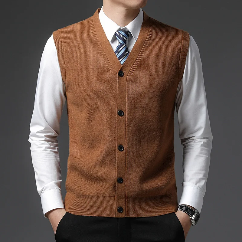 Top Trends: Men&#039;s V-Neck Wool Knit Sleeveless Cardigan Sweater Vest Shoppable Styles