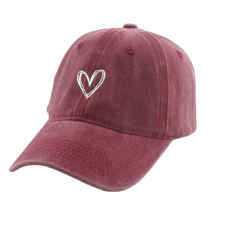 Top Trends: Fashion Outdoor Sport Baseball Caps For Men Women Love Heart Embroidery Snapback Cap Washed Cotton Dad Hat Shoppable Styles