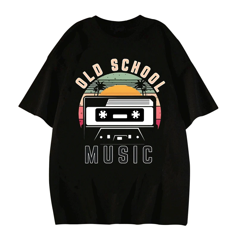 Top Trends: Retro Music Tapes Print T-shirt Cartoon Graphic Short Sleeve Tees Y2k Harajuku High Street Men Women Oversized Hip Hop Clothes Shoppable Styles - Image 3