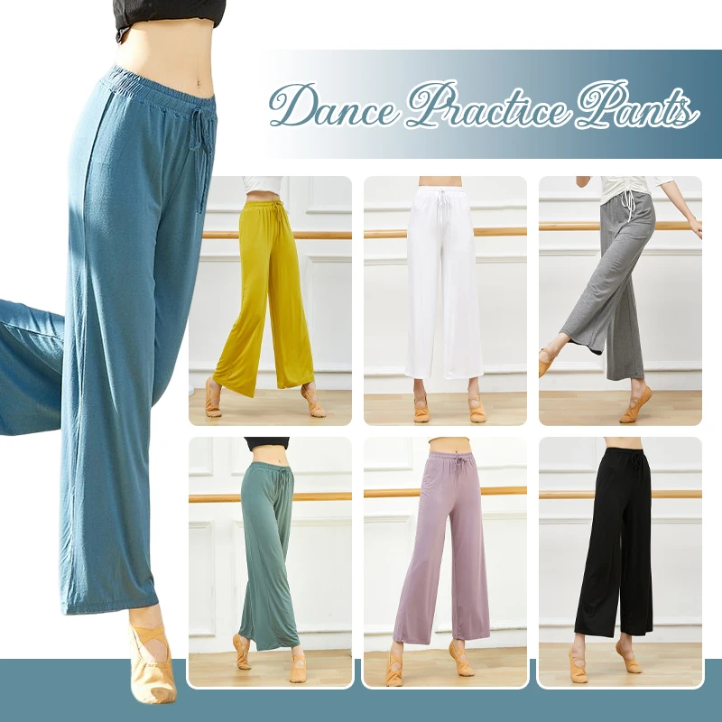 Top Trends: Classical Dance Pants Practice Clothes High Waist Straight Wide Leg Pants Loose Elegant Women Chinese Style Pants Dance Clothes Shoppable Styles