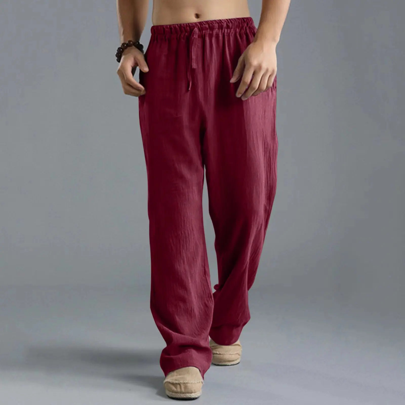 Top Trends: New Men&#039;s Casual Cotton Linen Pants Male Summer Large Size Breathable Solid Color Trousers Sports Fitness Streetwear S-5XL Shoppable Styles