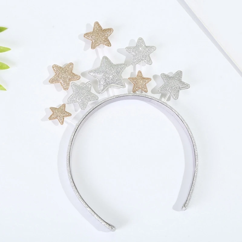 Top Trends: Christmas Five-pointed Star Shape Shinning Hair Hoop Women Makeup Headband For Festival Performances Hair Accessories Shoppable Styles