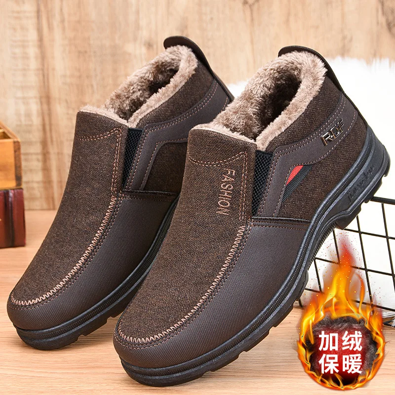 Top Trends: 2023The NewWinter Cotton Boots For Men Warm Men's Sneakers Plus Casual Shoes Black Fur Soft Male Platform Snow Boots Man Boot Shoppable Styles