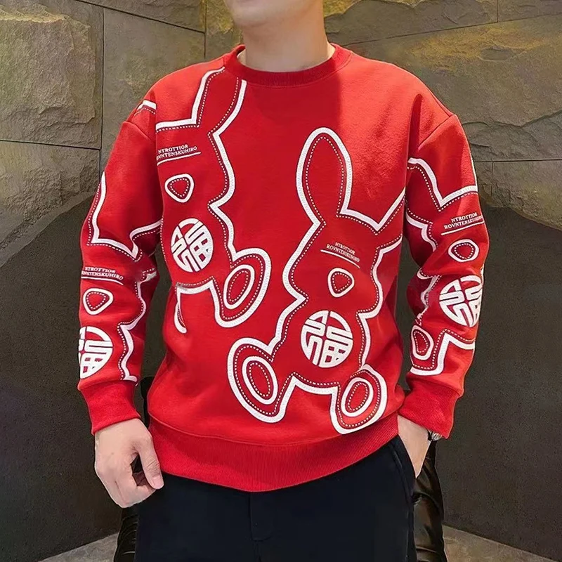 Top Trends: Fashion O-Neck Loose Printed Cartoon Sweatshirts Men's Clothing 2023 Autumn Winter Oversized All-match Tops Casual Sweatshirts Shoppable Styles