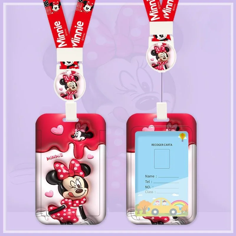 Top Trends: Disney Mickey Card Holders Boys And Girls Cartoon ABS Slide Cover Retractable Easy To Pull Out Waterproof Degaussing Card Bag Shoppable Styles