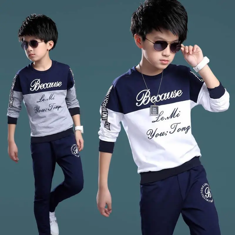 Top Trends: Korean Children Clothing Sets Spring Teenagers Sets Boys Tracksuit Children Outfit Suit For Boy Sweatshirt+ Pants Sets Clothing Shoppable Styles