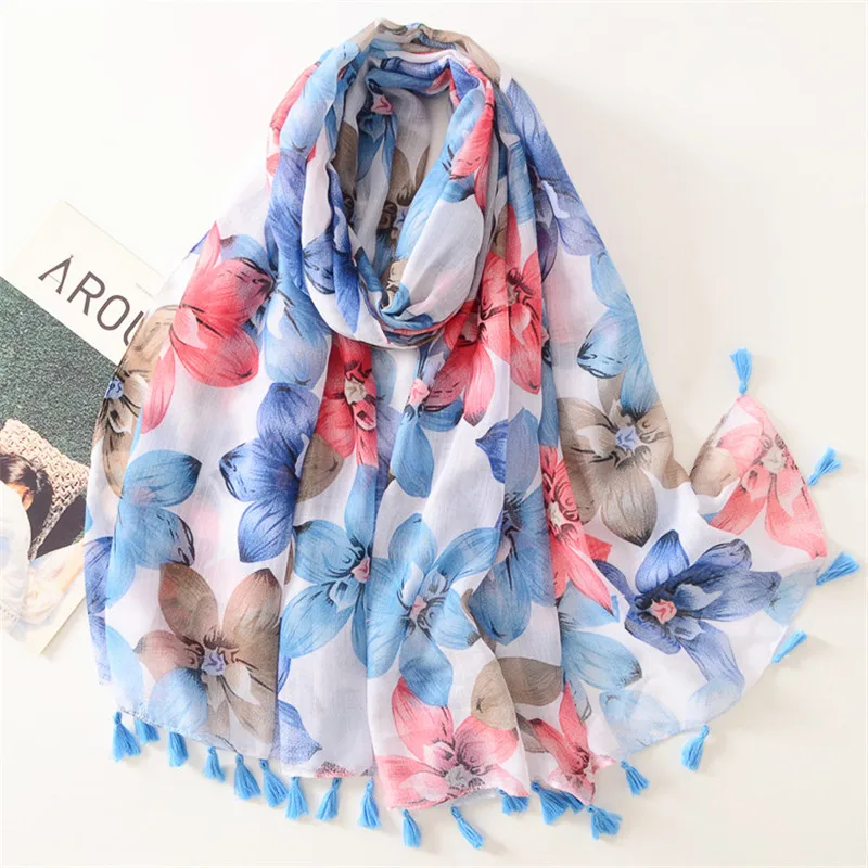 Top Trends: Fashion Designer Ombre Gradient Tassel Viscose Shawl Scarf High Quality Spring Summer Neckerchief Foulards Muslim Hijab 180*90Cm Shoppable Styles - Image 5