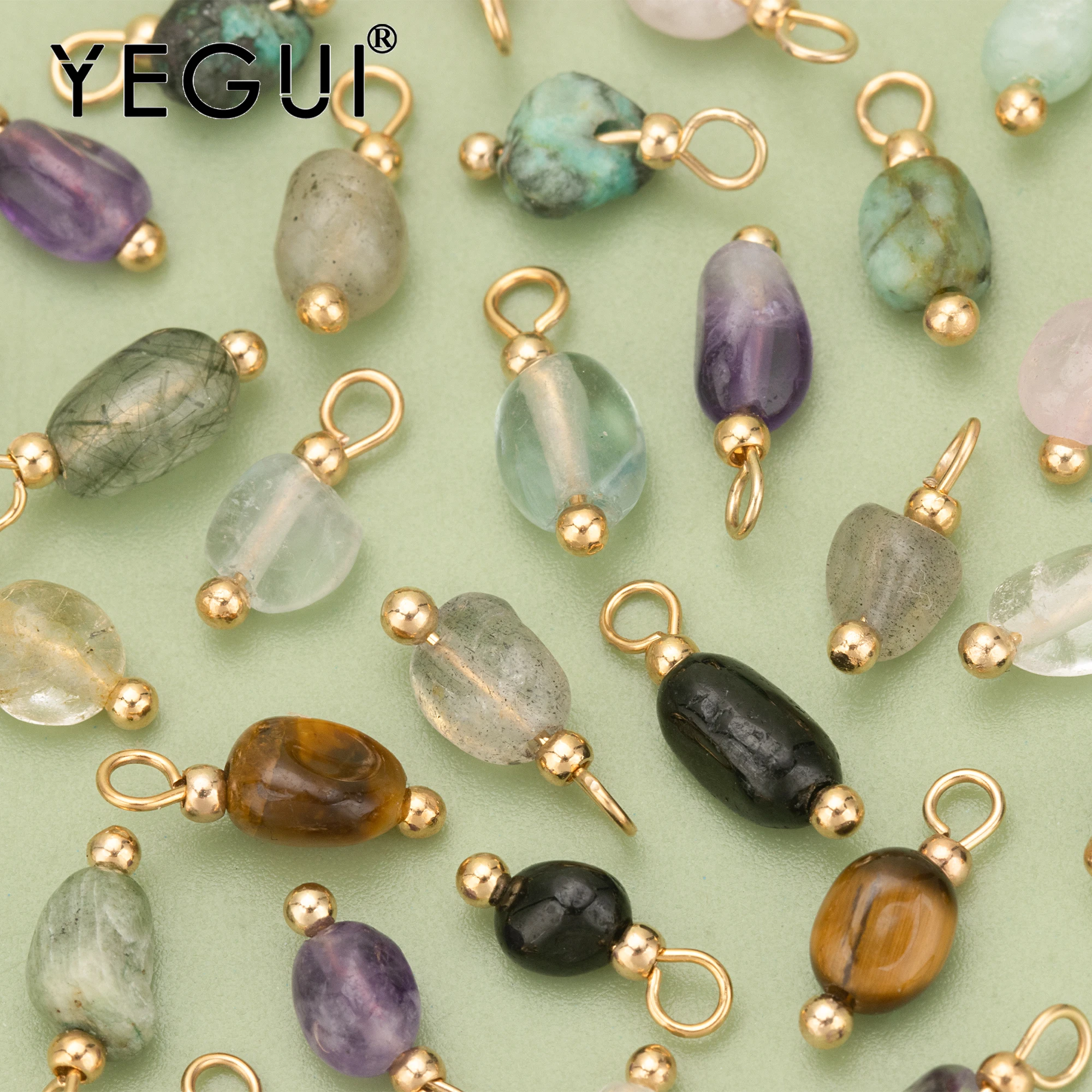 Top Trends: YEGUI C324S, jewelry Accessories, natural Stone, 18k Gold Plated, copper, hand Made, jewelry Making, charms, diy Pendants, 20pcs / lot Shoppable Styles