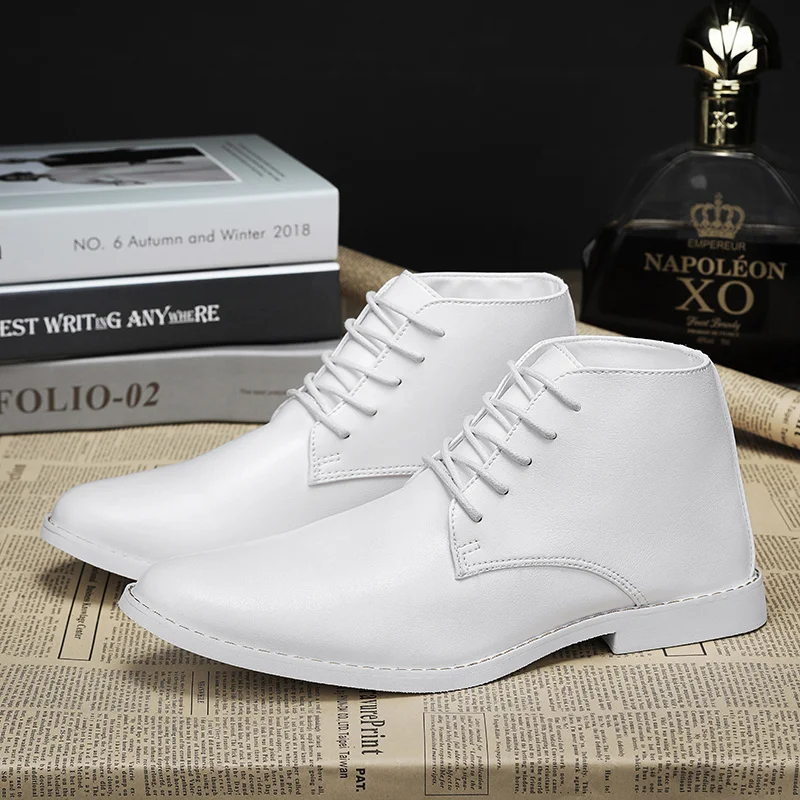 Top Trends: 2023 New High-top Men&#039;s Casual Leather Shoes Classic White Business Men&#039;s Derby Shoes Fashion Pointed Toe Dress Shoes Men Oxford Shoppable Styles